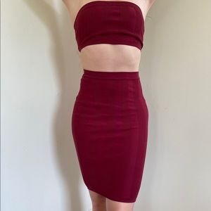 Body-con set, wine colored